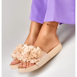 Pantuflas de mujer Violett beige flores 6