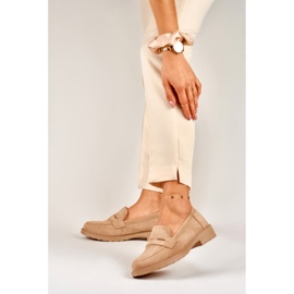 Zapatos mujer clasicos beige ante 5