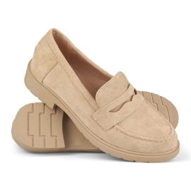 Zapatos mujer clasicos beige ante 1