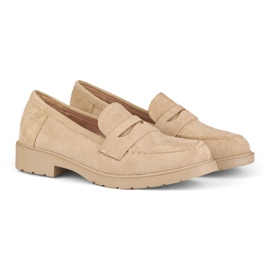 Zapatos mujer clasicos beige ante 2