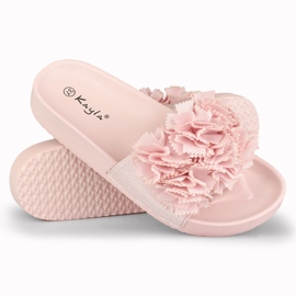 Pantuflas de casa de mujer Violett de flores rosas 1