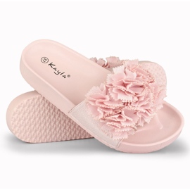 Pantuflas de casa de mujer Violett de flores rosas rosado 5