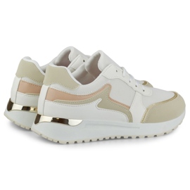 Zapatillas deportivas de mujer con detalle dorado. beige 5