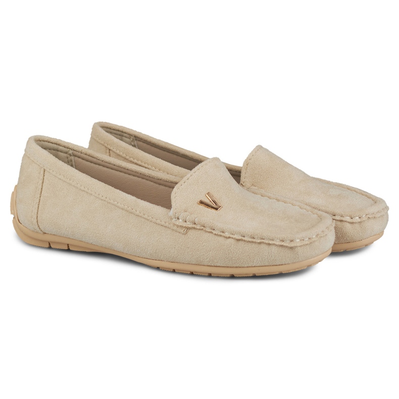 Mocasines mujer ante beige 1 Mocasines mujer ante beige 1