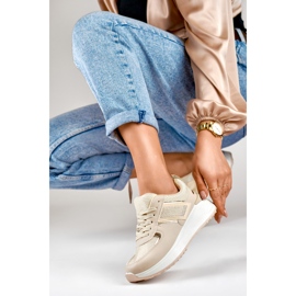 Deportivas casual mujer beige 1