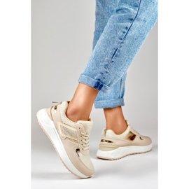 Deportivas casual mujer beige 2