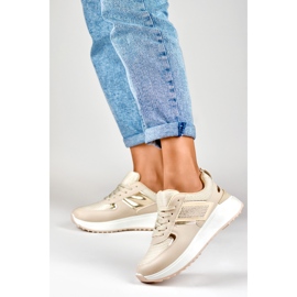 Deportivas casual mujer beige 3