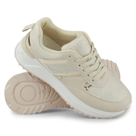 Deportivas casual mujer beige 4