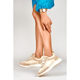 Deportivas mujer beige con suela ligera 5