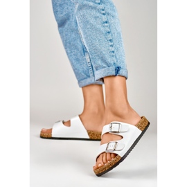 Pantuflas de mujer cómodas blancas blanco 4