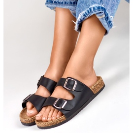 Pantuflas mujer cómodas negras negro 6
