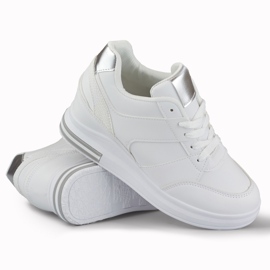 Deportivas cuña mujer blancas blanco 1