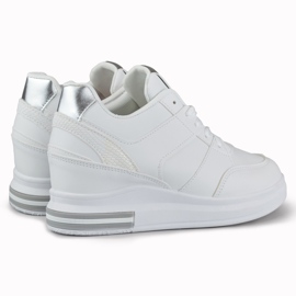 Deportivas cuña mujer blancas blanco 2