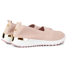 Zapatos casuales de mujer cómodos y flexibles. rosa 1