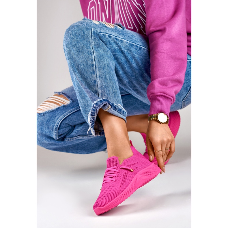 Deportivas mujer elastico fucsia rosa 1