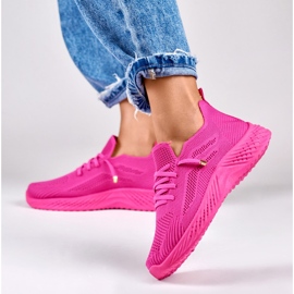 Deportivas mujer elastico fucsia rosa 2