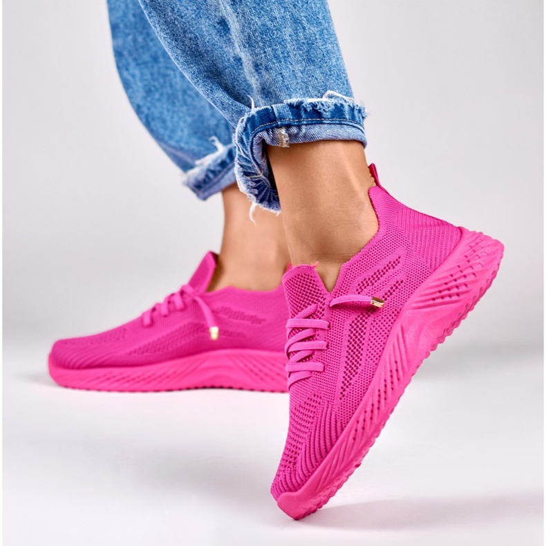 Deportivas mujer elastico fucsia rosa 2