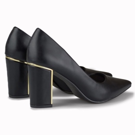 Zapatos de salón elegantes con tacón decorativo. negro 2