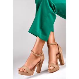 Sandalias tobilleras beige 1