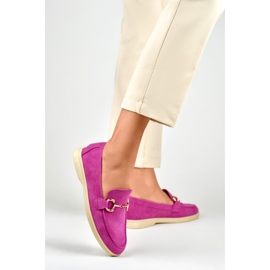 Cómodos mocasines mujer rosa suave rosado 4