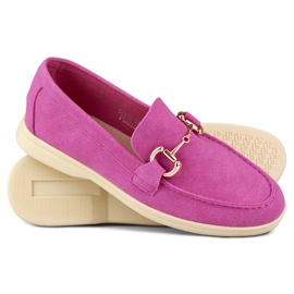 Cómodos mocasines mujer rosa suave rosado 1