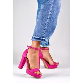 Sandalias tobilleras fucsia rosado 4