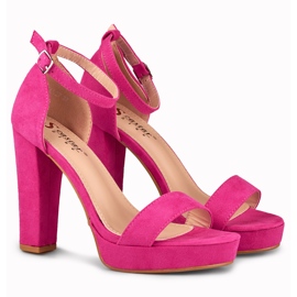 Sandalias tobilleras fucsia rosado 2