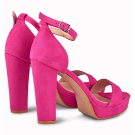 Sandalias tobilleras fucsia rosa 1