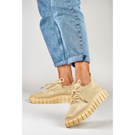 Deportivas flexibles mujer beige 5
