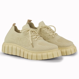 Deportivas flexibles mujer beige 1
