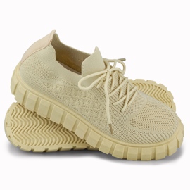 Deportivas flexibles mujer beige 2