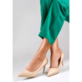 Zapatos de salón ante beige clásico 1