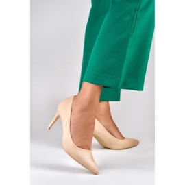 Zapatos de salón ante beige clásico 2