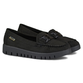 Mocasines negros de mujer con suela cómoda 5