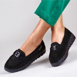 Mocasines negros de mujer con suela cómoda 6