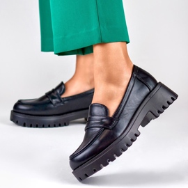 Mocasines mujer ecopiel negra negro 6