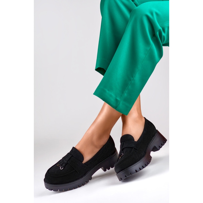 Mocasines mujer clasicos ante negro 2