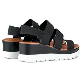 Sandalia plataforma baja elastica negra negro 2 Sandalia plataforma baja elastica negra negro 2
