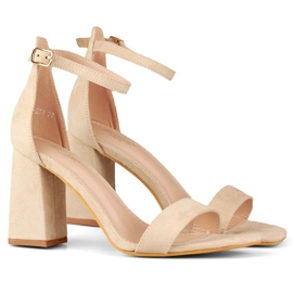 Sandalias beige tacón 6