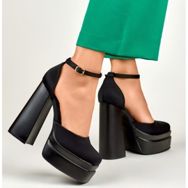 Sandalias negras de tacón alto de Libby. negro 6