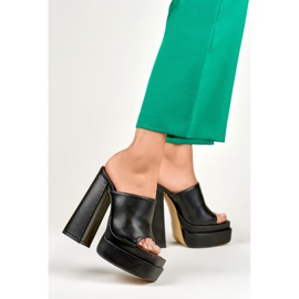 Chanclas negras de tacón alto de Evelyn negro 3