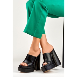 Chanclas negras de tacón alto de Evelyn negro 4