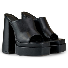 Chanclas negras de tacón alto de Evelyn negro 1