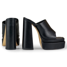 Chanclas negras de tacón alto de Evelyn negro 5