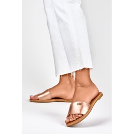 Denly zapatillas de estar por casa clásicas para mujer dorado 2