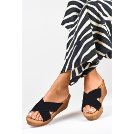 Zapatillas cuña mujer negras negro 4