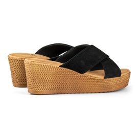Zapatillas cuña mujer negras negro 1