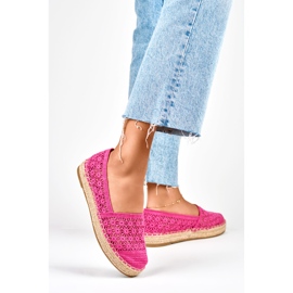 Alpargatas mujer encaje rosa rosado 3