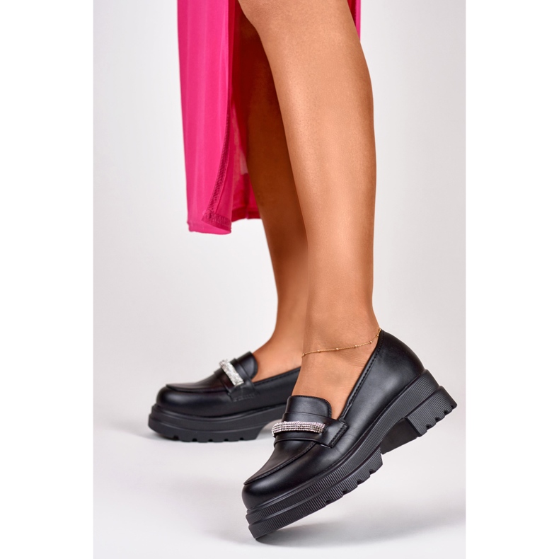 Mocasines mujer piel ecologica negra negro 1