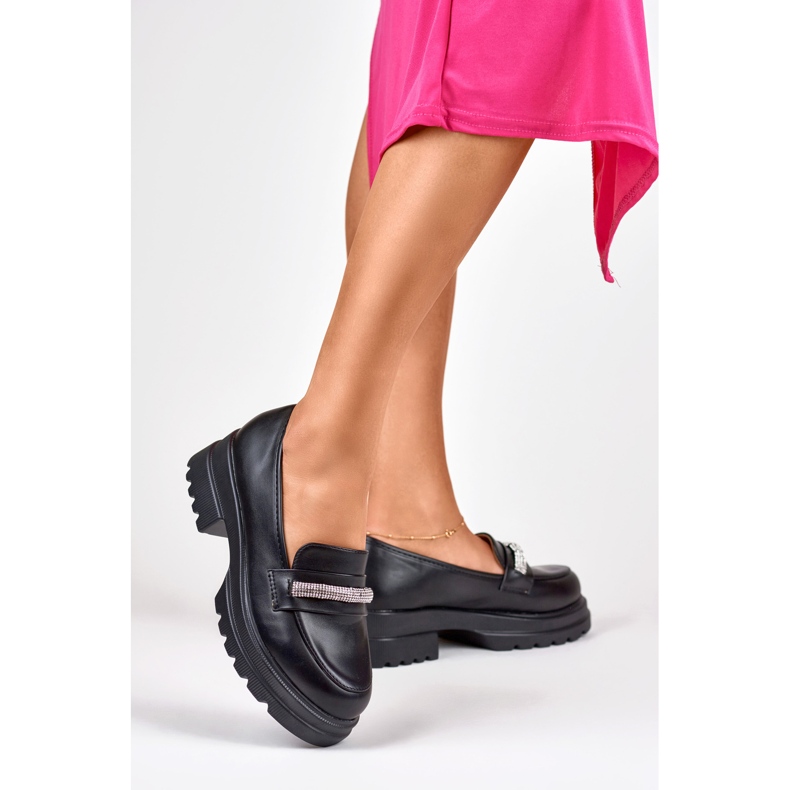 Mocasines mujer piel ecologica negra negro 2